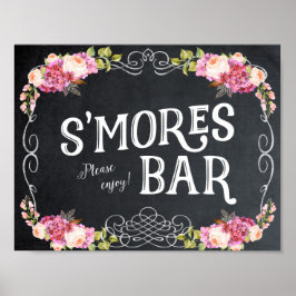 skylt för smörgåsbord med kritskriftsblommor