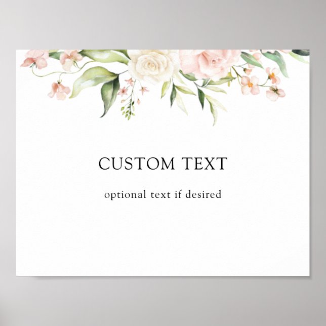 Skylt med eget text - Rosa rodnad och grönska (Framsidan)