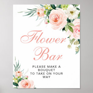 Skylt med rosa blommor och grönska