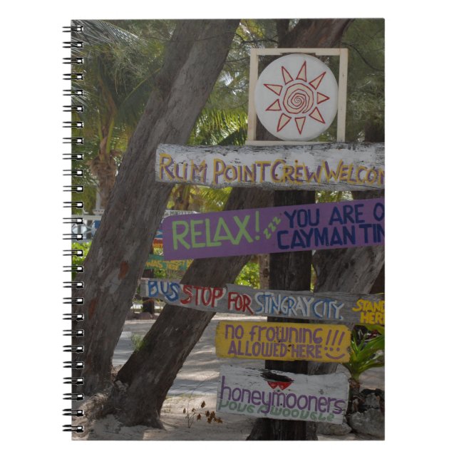 Skylt Rum Point Grand Cayman Anteckningsbok (Framsidan)