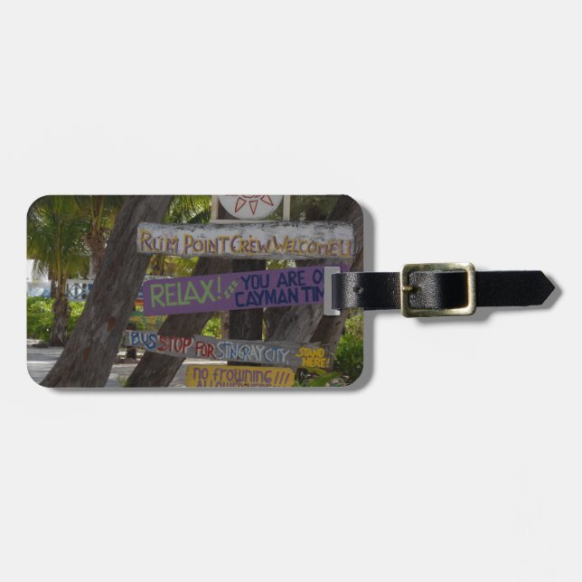 Skylt Rum Point Grand Cayman Bagagebricka (Horisontell Framsida)