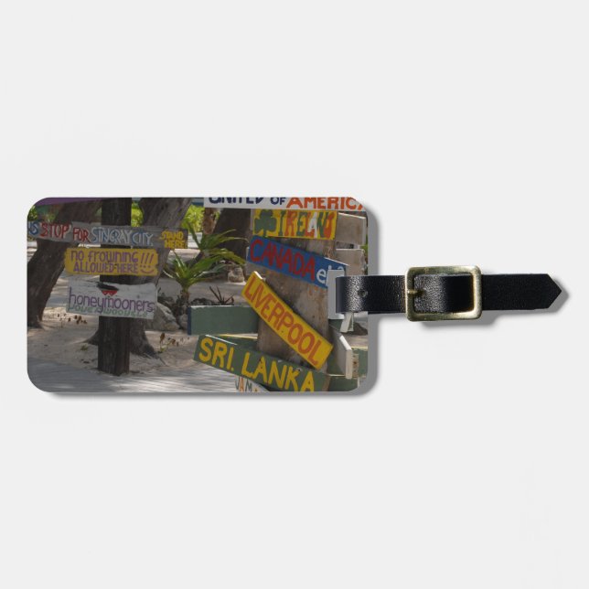 Skylt Rum Point Grand Cayman Bagagebricka (Horisontell Framsida)
