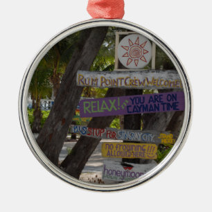 Skylt Rum Point Grand Cayman Julgransprydnad Metall