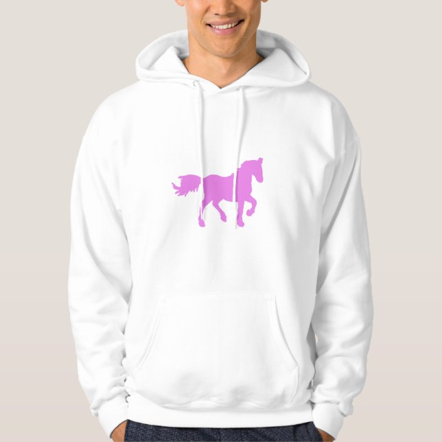 Skyltkläder med rosa häst – Astrologisk presentidé Hoodie (Framsida)