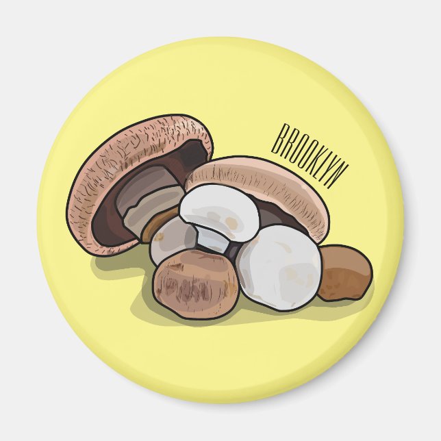Skymda tecknad illustration magnet (Framsidan)