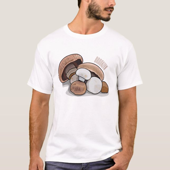 Skymda tecknad illustration t shirt (Framsida)
