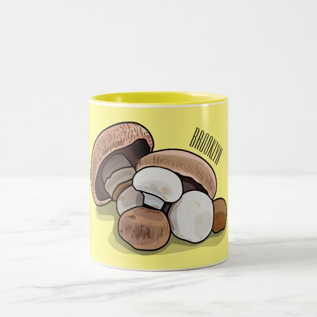 Skymda tecknad illustration Två-Tonad mugg (Center)
