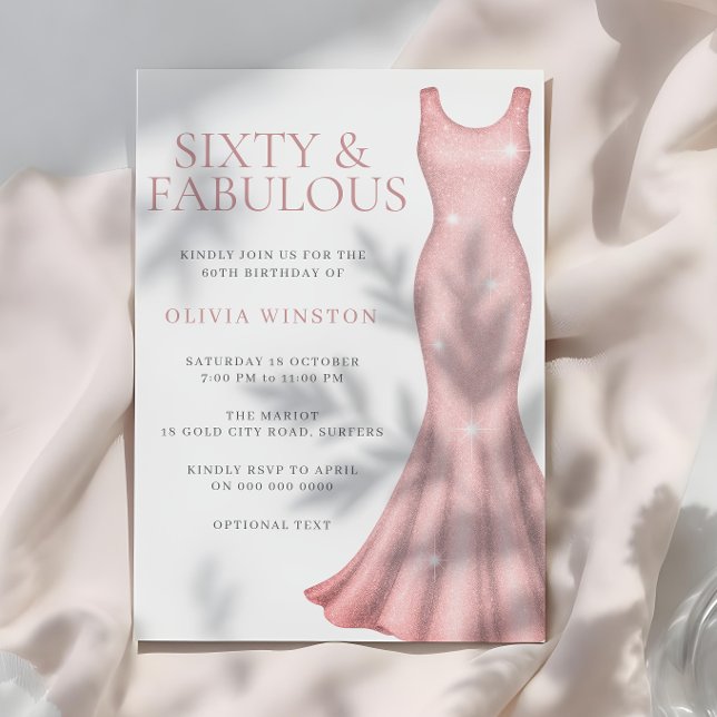 Skymmeradress 60:e Födelsedagsfesten Inbjudningar (Skapare uppladdad)