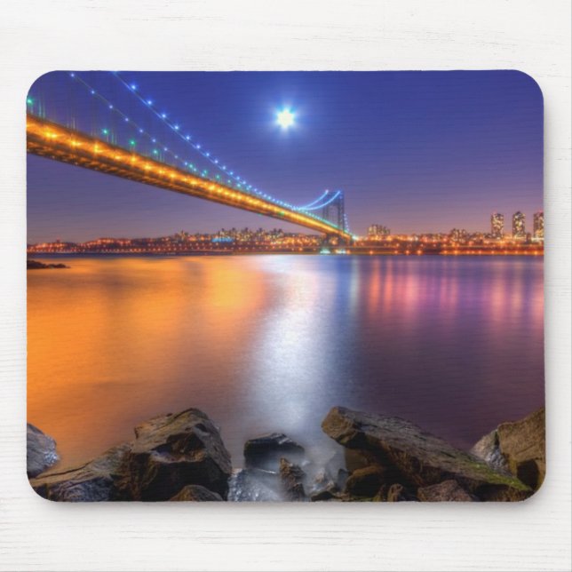 Skymning George Washington BridgePalisades, NJ. Musmatta (Framsidan)