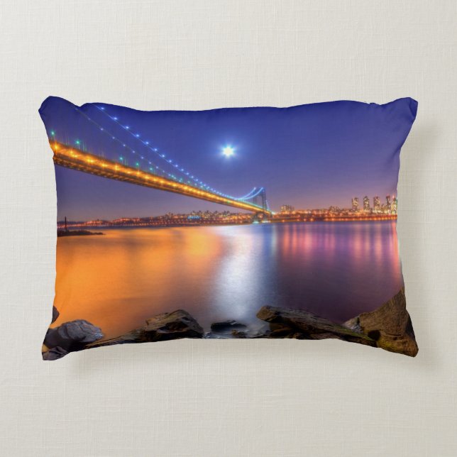 Skymning George Washington BridgePalisades, NJ. Prydnadskudde (Framsidan)