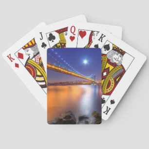 Skymning George Washington BridgePalisades, NJ. Spel Kort