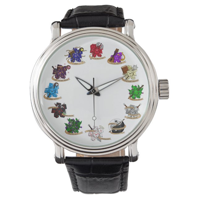 Skymning och drakmer av klass Dice-design Armbandsur (Framsida)