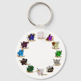 Skymning och drakmer av klass Dice-design Nyckelring