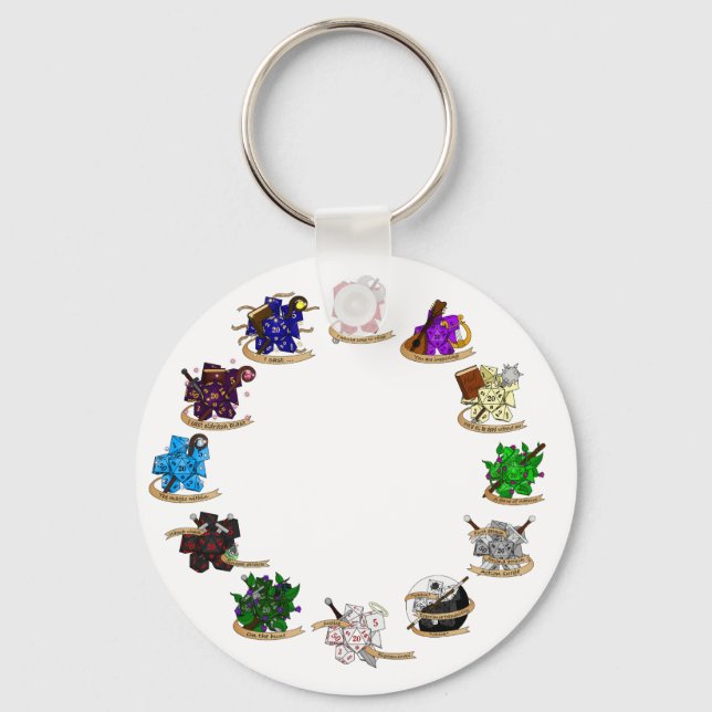 Skymning och drakmer av klass Dice-design Nyckelring (Framsida)