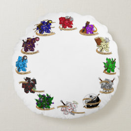 Skymning och drakmer av klass Dice-design Rund Kudde