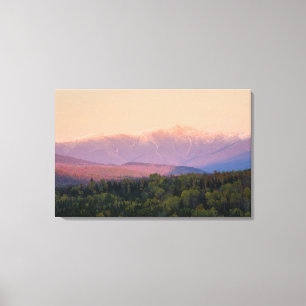 Skymning och Mount Washington i New Hampshire Canvastryck