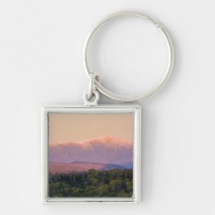 Skymning och Mount Washington i New Hampshire Fyrkantig Silverfärgad Nyckelring