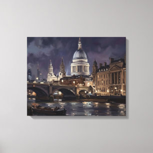 Skymning över St Pauls-katedralen, London Canvastryck