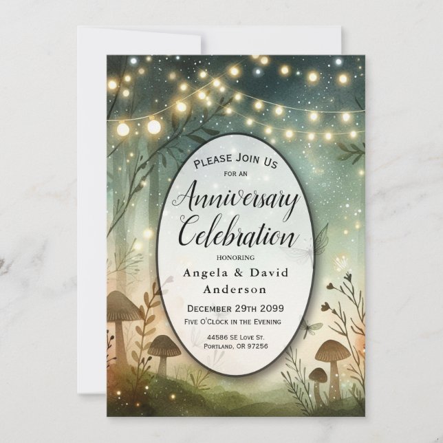 Skymningens viskningar från skogslandet inbjudningar (Framsida)