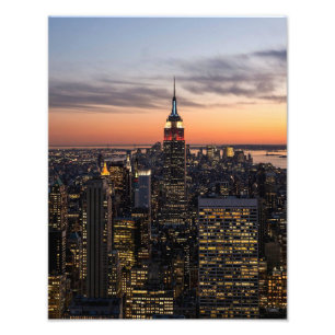 Skymningnedgångar på Manhattan - fototryck