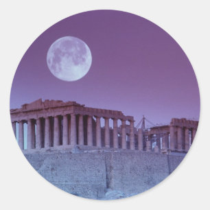 SkymningParthenon Runt Klistermärke
