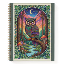 Skymningsflod Uggle Zentangle Skogsdagbok
