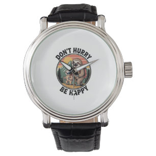 Skynda dig inte, var Lycklig Officiell Sloth Hikin Armbandsur