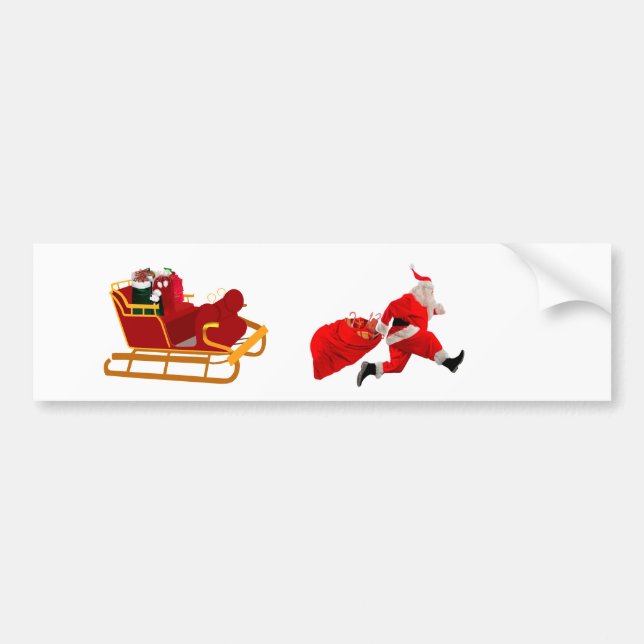Skynda, Santa Bumper Sticker Bildekal (Framsidan)