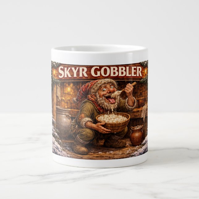 Skyr-gnuggaren isländska julpojken jumbo mugg (Framsidan)