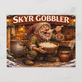 Skyr Gobbler Icelandic Yule Lad Vykort