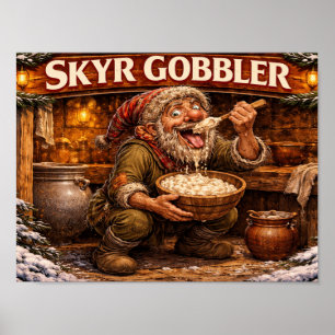 Skyr Gobbler Isländsk Julpojke Poster