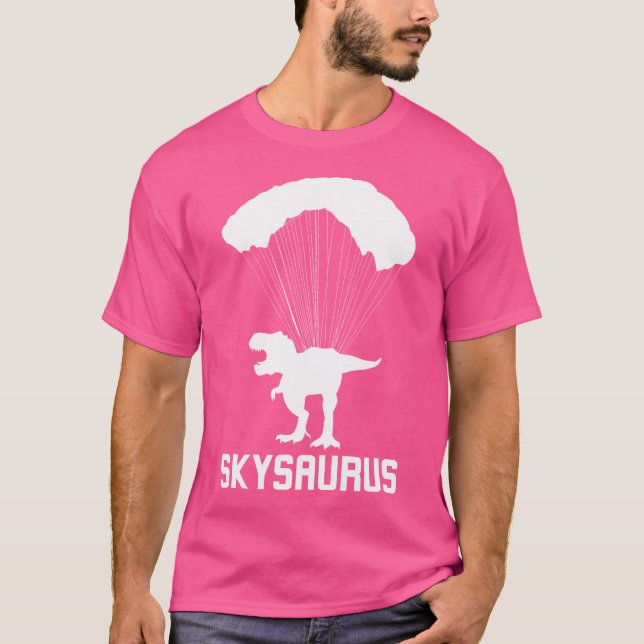 Skysaurus Fallskärm Skydiver Extreme Sport Skydivi T Shirt (Framsida)