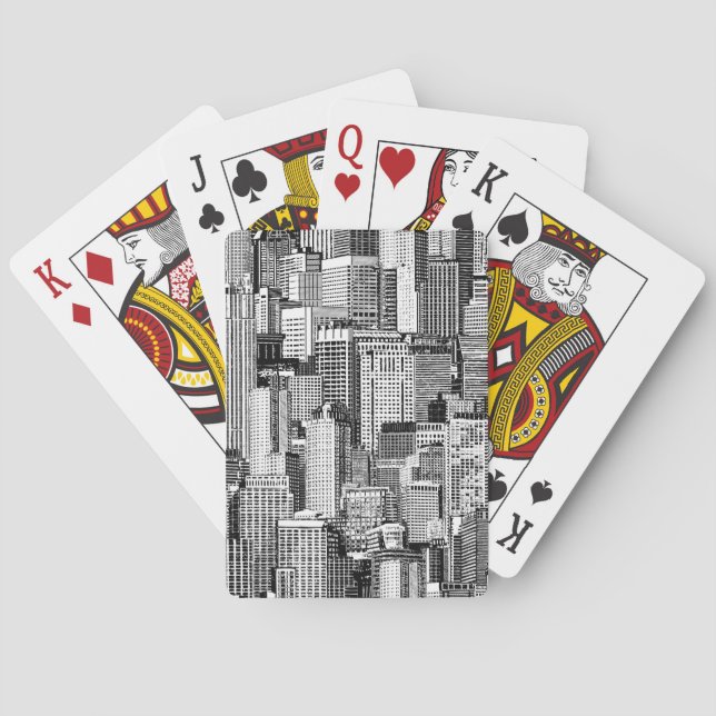 Skyscraper City Isometric Seamless Struktur Casinokort (Baksidan)