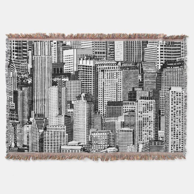 Skyscraper City Isometric Seamless Struktur Filt (Framsidan)