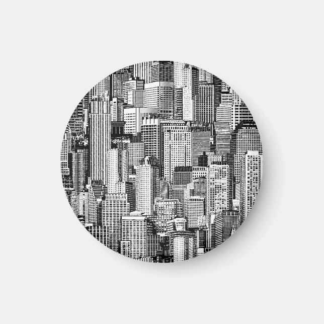 Skyscraper City Isometric Seamless Struktur Magnet (Framsidan)