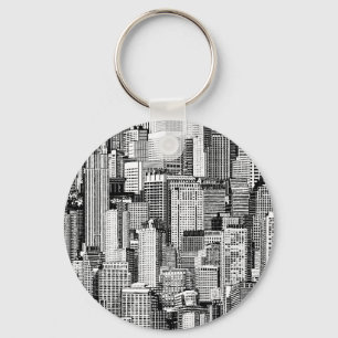 Skyscraper City Isometric Seamless Struktur Nyckelring