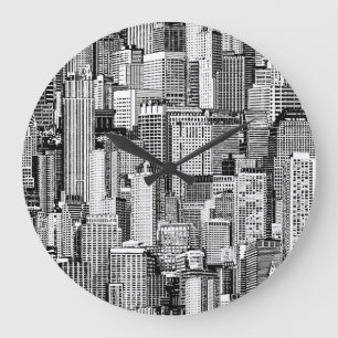 Skyscraper City Isometric Seamless Struktur Stor Klocka
