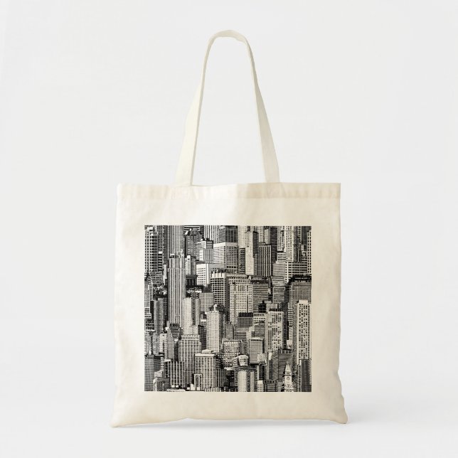 Skyscraper City Isometric Seamless Struktur Tygkasse (Framsidan)