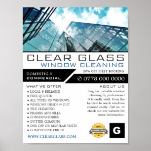 Skyscraper, Fönsterrenare, Städning reklam Poster