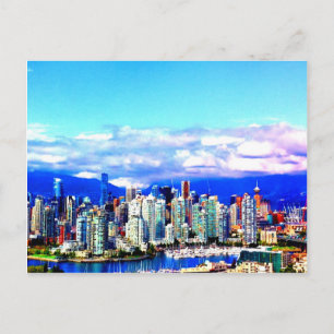 skyscraper för vancouver canada skyline himlar clo vykort