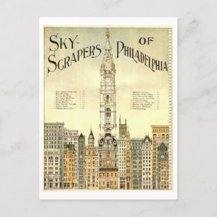 Skyscraper för vintage av vykort för Philadelphia