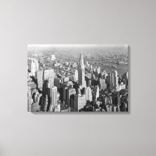 Skyscraper för vintageNew York City art déco Canvastryck