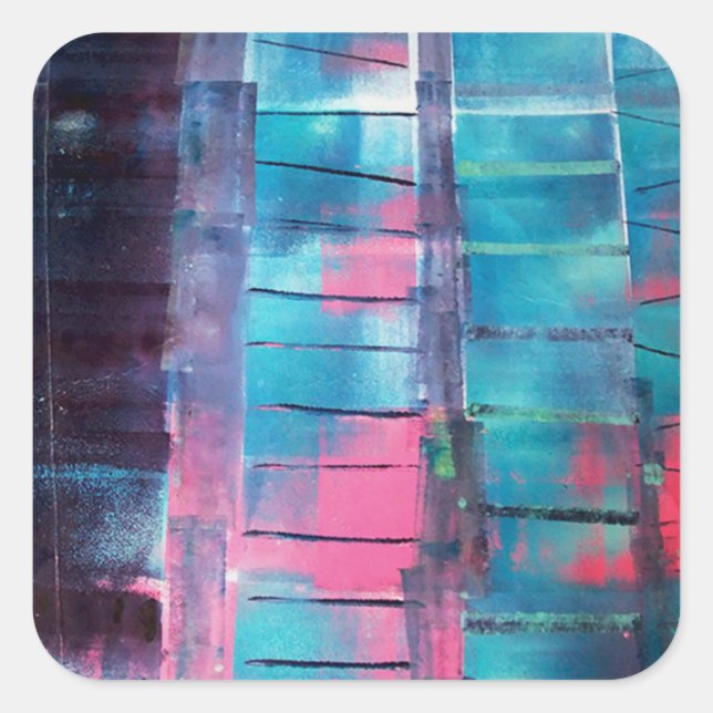 Skyscraper Fyrkantigt Klistermärke (Framsida)
