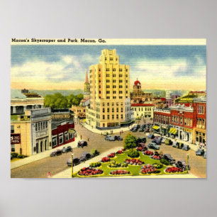 Skyscraper Macon GA vintage Poster