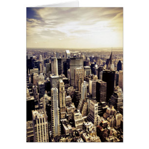 Skyscraper Skyline för Bevackra New York City Hälsningskort