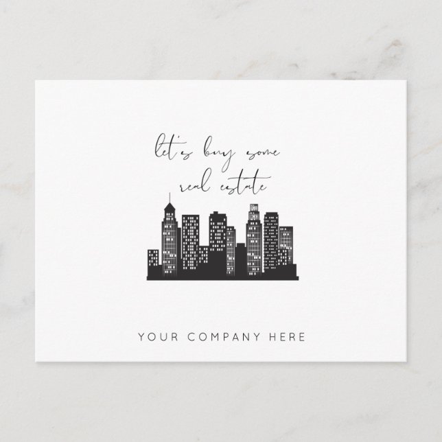 Skyscraperna professionell Låt oss Köp lite Gods Vykort (Framsida)