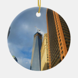 Skyskrapa Reflektioner av New York Julgransprydnad Keramik