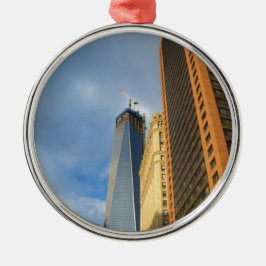 Skyskrapa Reflektioner av New York Julgransprydnad Metall