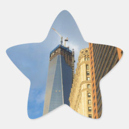 Skyskrapa Reflektioner av New York Stjärnformat Klistermärke