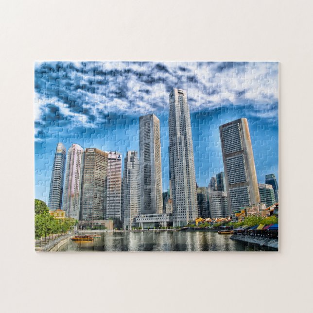 Skyskrapor Singapore Skyline . Pussel (Horisontell)